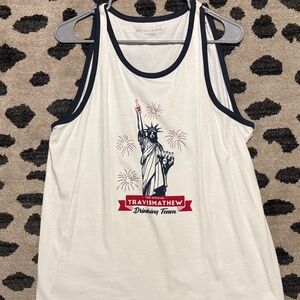 Travis Mathew White and Navy Tee